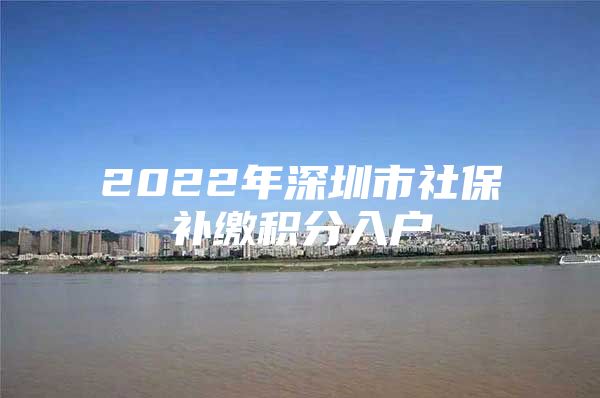 2022年深圳市社保补缴积分入户