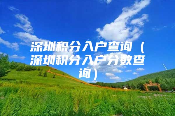 深圳积分入户查询（深圳积分入户分数查询）