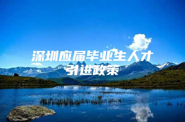 深圳应届毕业生人才引进政策