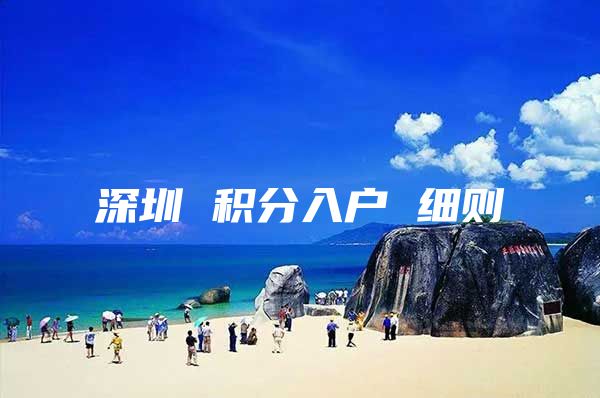 深圳 积分入户 细则