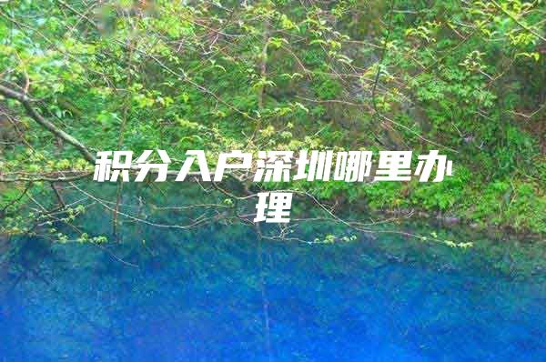 积分入户深圳哪里办理