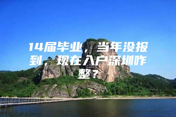 14届毕业，当年没报到，现在入户深圳咋整？