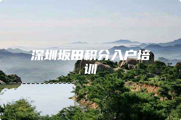 深圳坂田积分入户培训