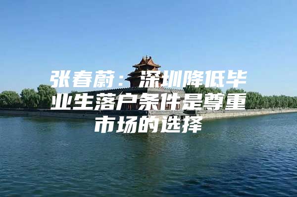 张春蔚：深圳降低毕业生落户条件是尊重市场的选择