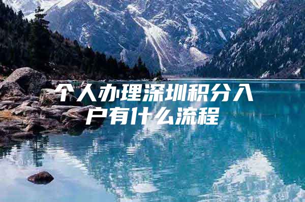 个人办理深圳积分入户有什么流程