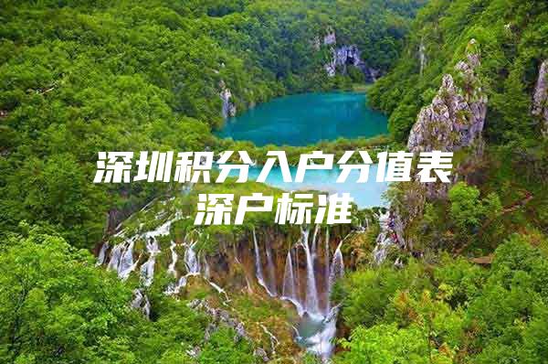 深圳积分入户分值表深户标准