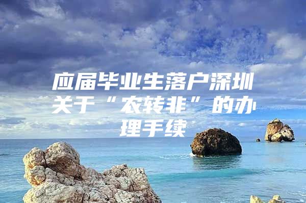 应届毕业生落户深圳关于“农转非”的办理手续