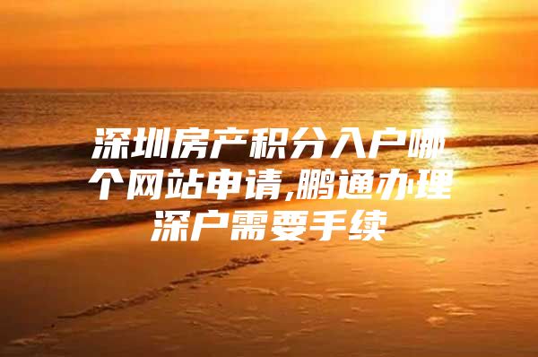 深圳房产积分入户哪个网站申请,鹏通办理深户需要手续