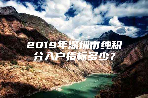 2019年深圳市纯积分入户指标多少？