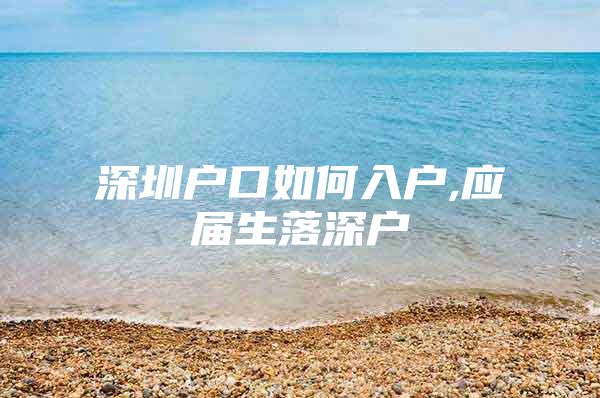 深圳户口如何入户,应届生落深户