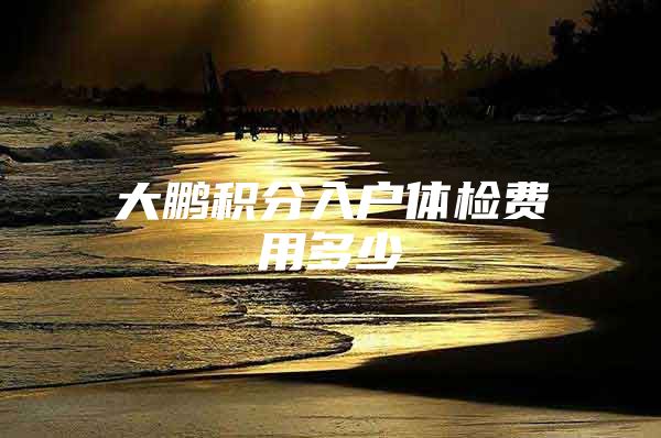 大鹏积分入户体检费用多少