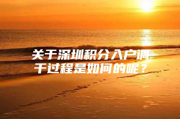 关于深圳积分入户调干过程是如何的呢？