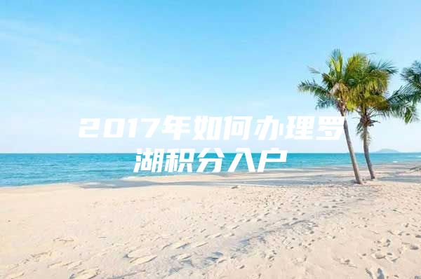 2017年如何办理罗湖积分入户