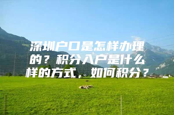 深圳户口是怎样办理的？积分入户是什么样的方式，如何积分？