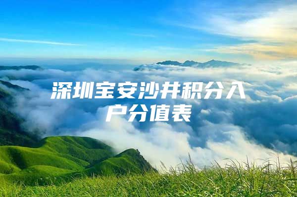 深圳宝安沙井积分入户分值表