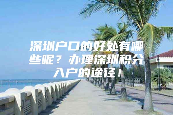 深圳户口的好处有哪些呢？办理深圳积分入户的途径！