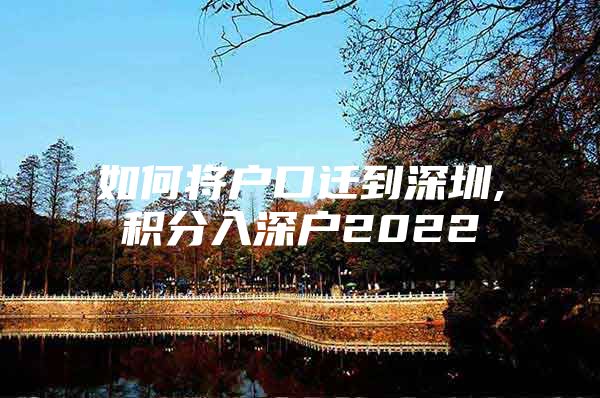 如何将户口迁到深圳,积分入深户2022