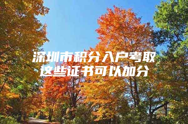 深圳市积分入户考取这些证书可以加分