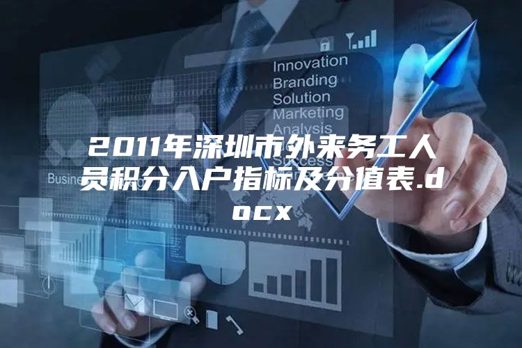 2011年深圳市外来务工人员积分入户指标及分值表.docx