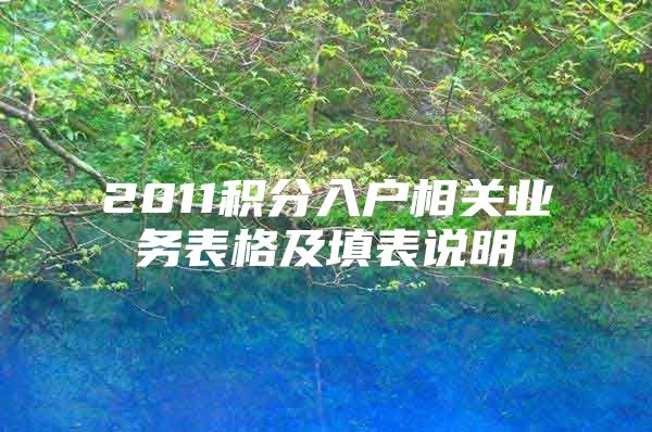 2011积分入户相关业务表格及填表说明