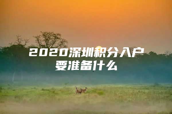2020深圳积分入户要准备什么