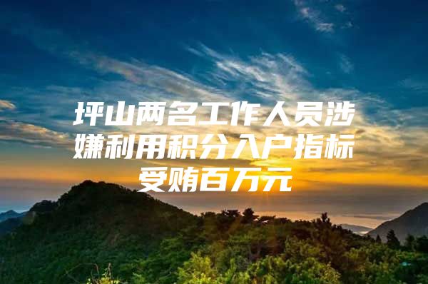 坪山两名工作人员涉嫌利用积分入户指标受贿百万元