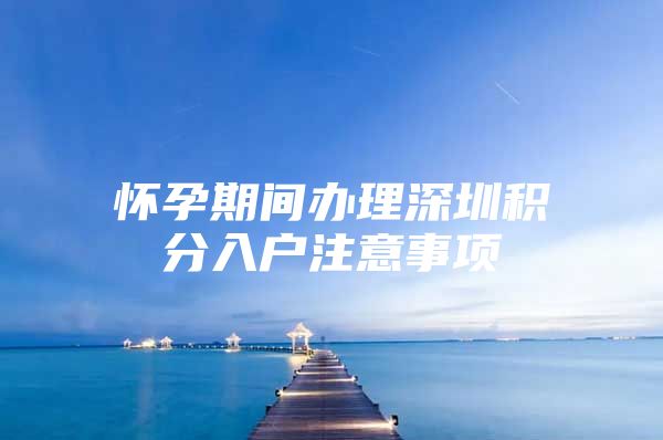 怀孕期间办理深圳积分入户注意事项