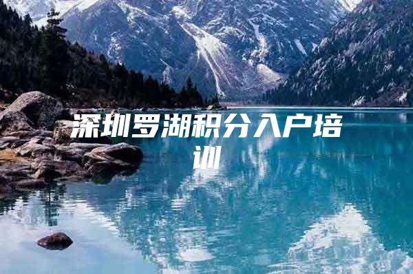 深圳罗湖积分入户培训