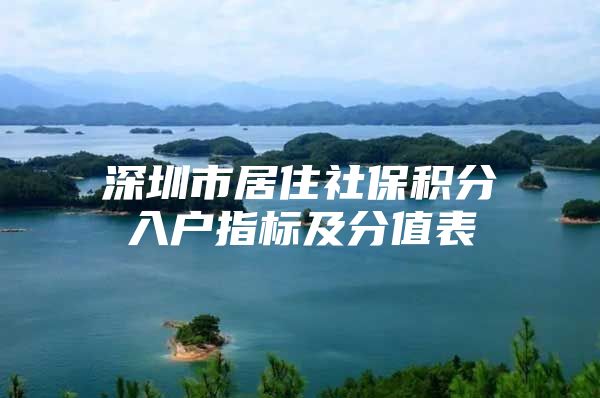 深圳市居住社保积分入户指标及分值表