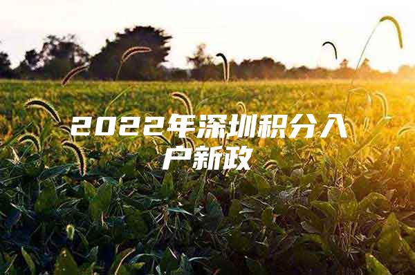 2022年深圳积分入户新政