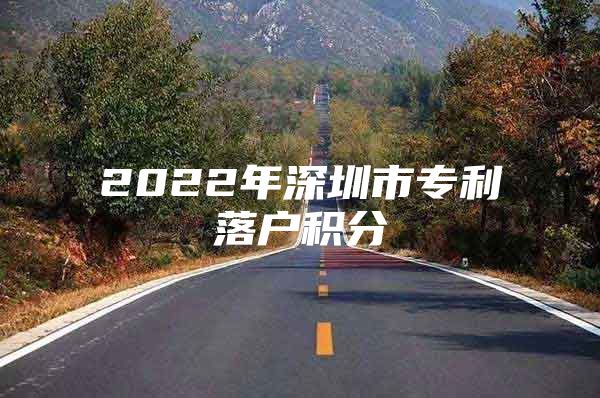 2022年深圳市专利落户积分