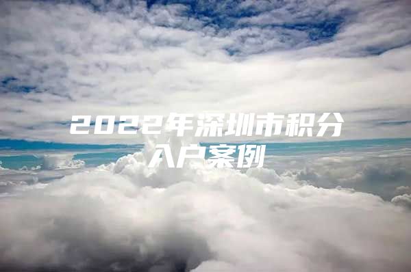 2022年深圳市积分入户案例