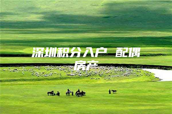 深圳积分入户 配偶房产