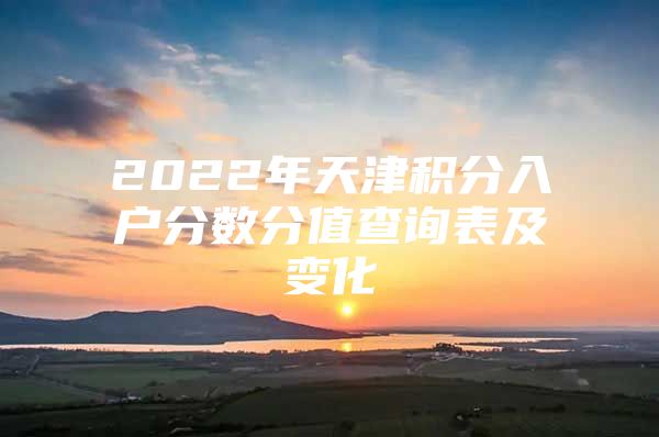 2022年天津积分入户分数分值查询表及变化