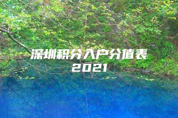 深圳积分入户分值表2021