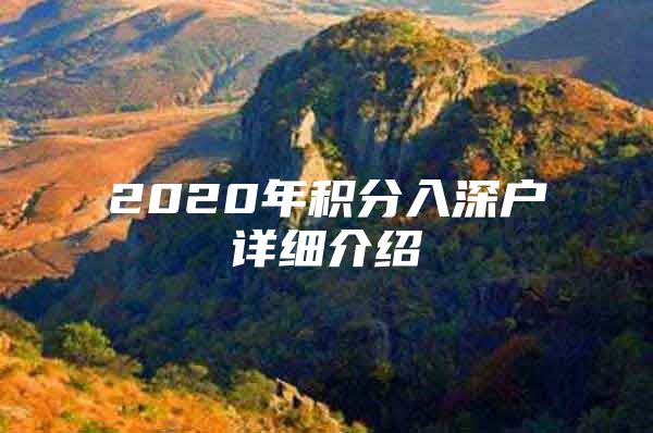 2020年积分入深户详细介绍