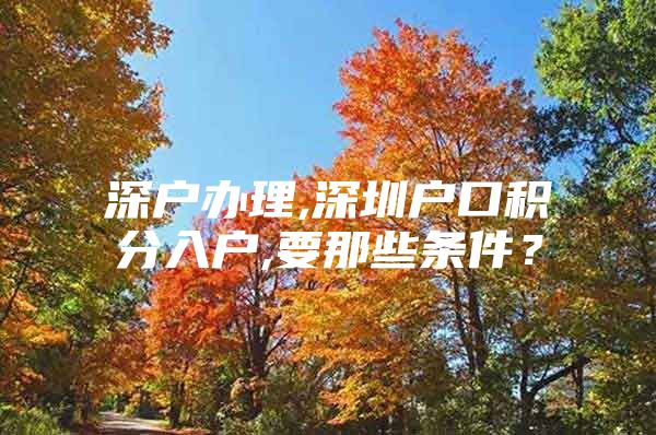 深户办理,深圳户口积分入户,要那些条件？