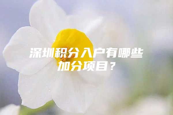 深圳积分入户有哪些加分项目？