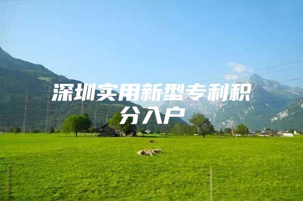 深圳实用新型专利积分入户