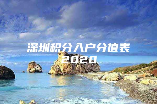 深圳积分入户分值表2020
