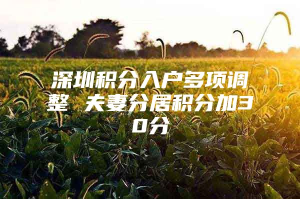 深圳积分入户多项调整 夫妻分居积分加30分