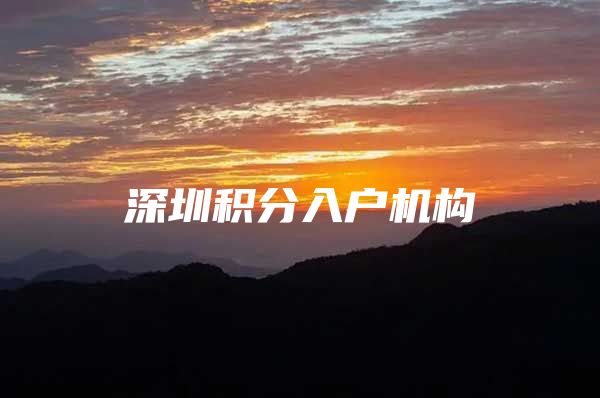 深圳积分入户机构