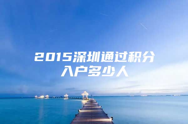 2015深圳通过积分入户多少人
