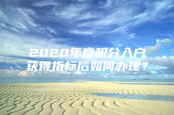 2020年度积分入户获得指标后如何办理?
