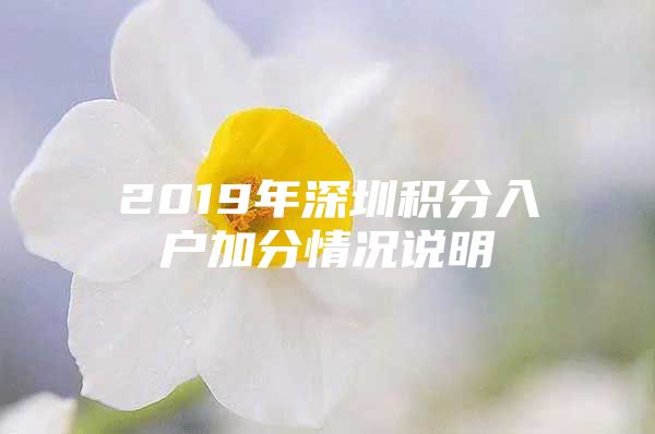 2019年深圳积分入户加分情况说明