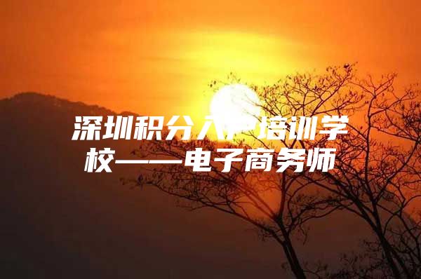 深圳积分入户培训学校——电子商务师