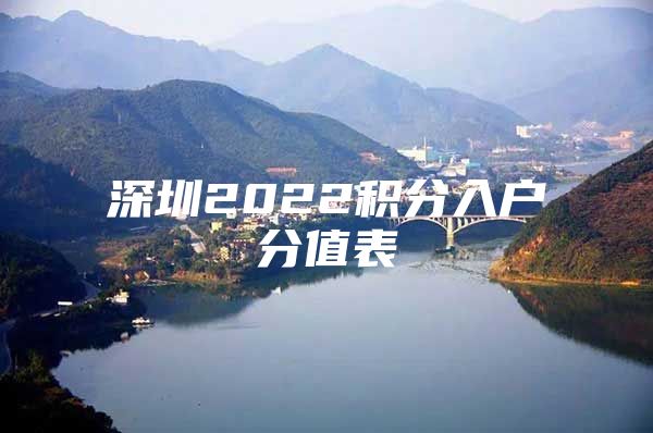 深圳2022积分入户分值表