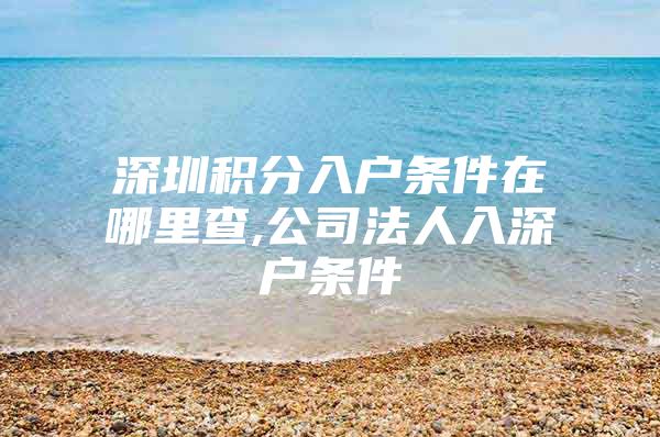 深圳积分入户条件在哪里查,公司法人入深户条件