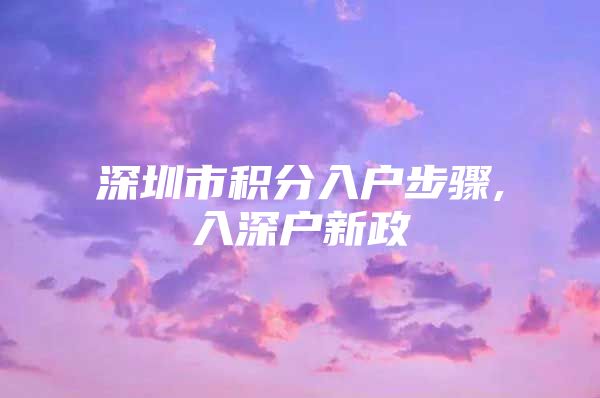深圳市积分入户步骤,入深户新政