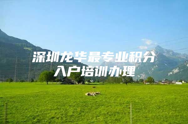 深圳龙华最专业积分入户培训办理